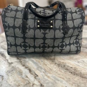EUC leather rare print Kate Spade tote ♠️